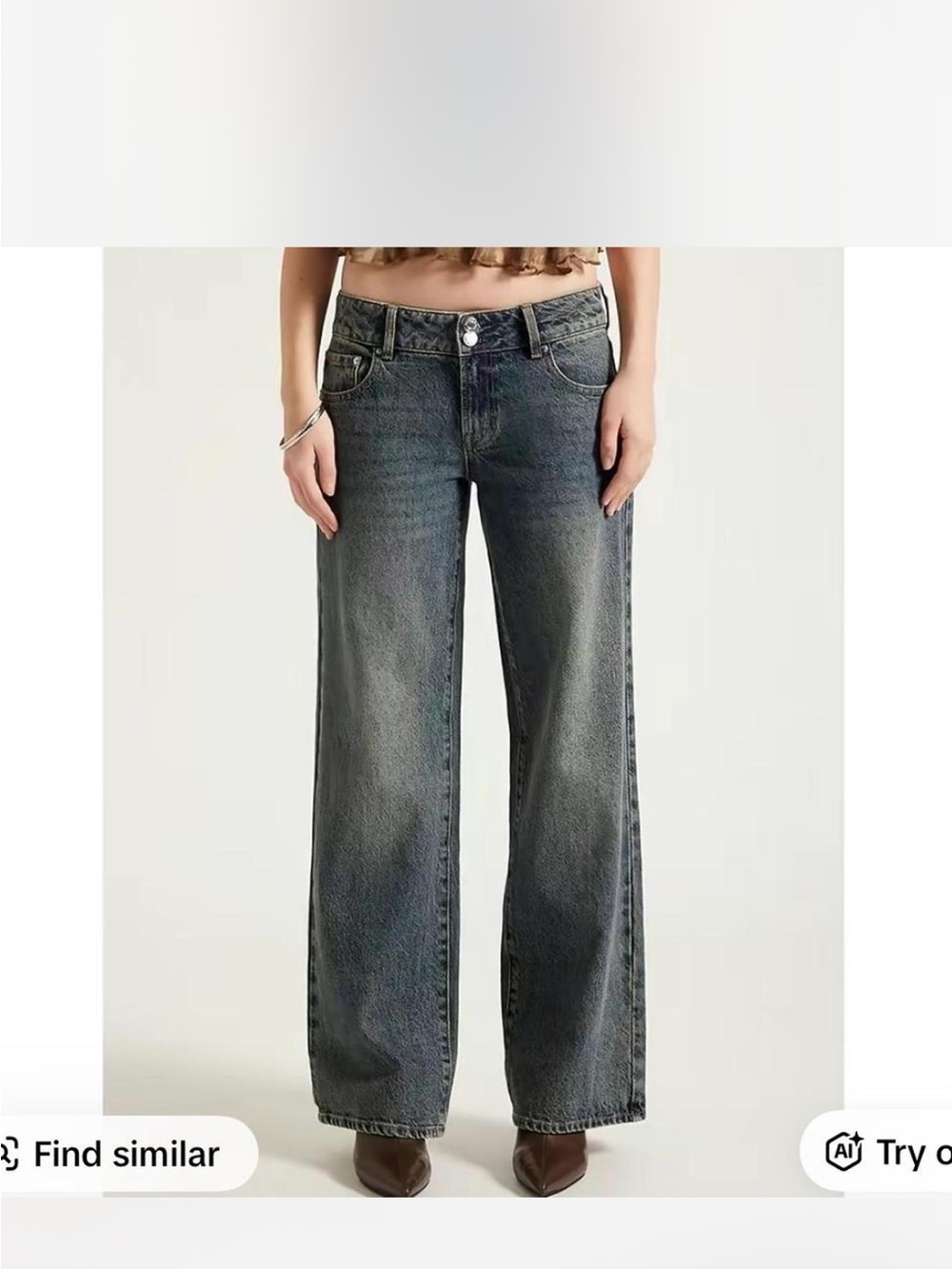 PacSun Washed Black Wide-Leg Jeans